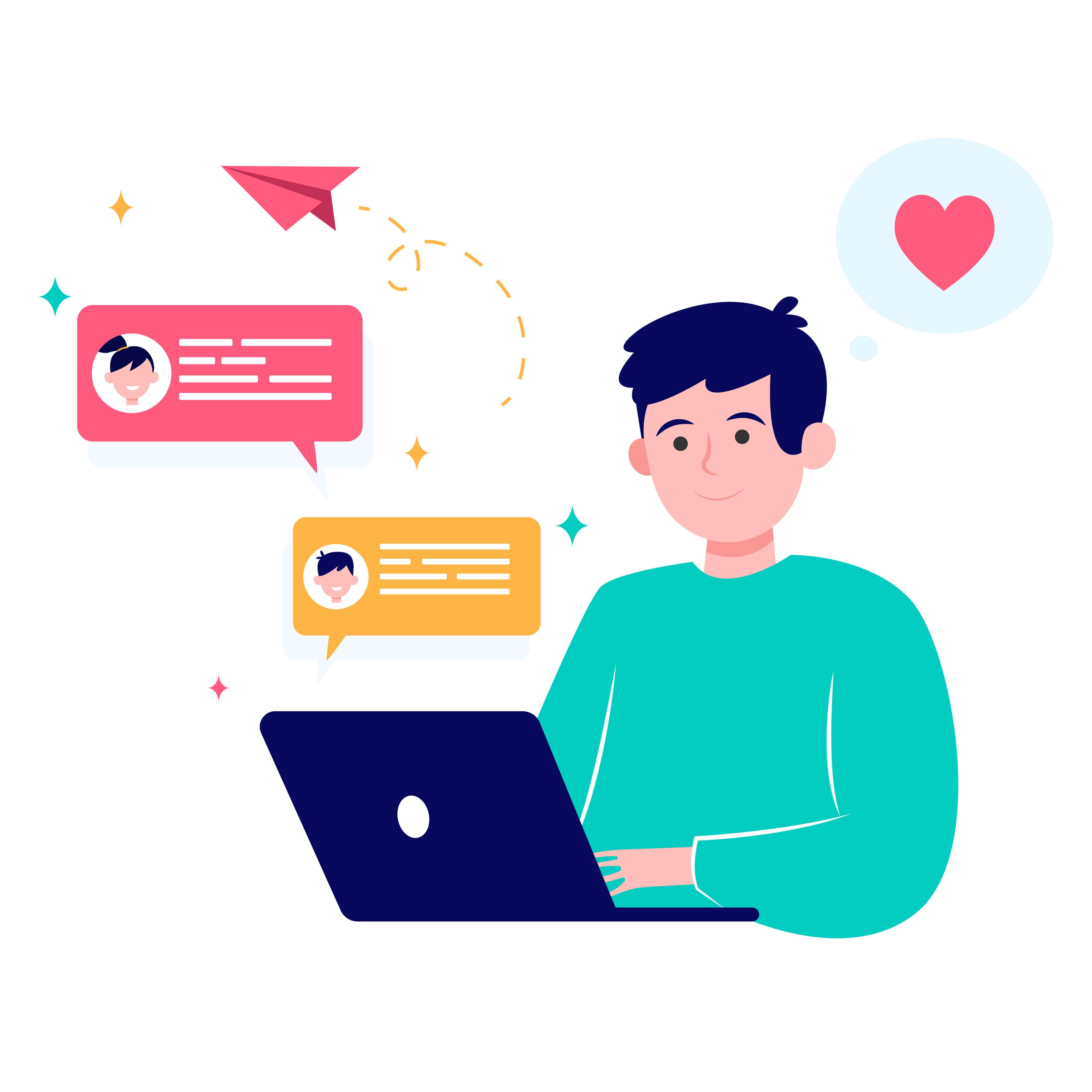 Real-time chat app interface with conversations